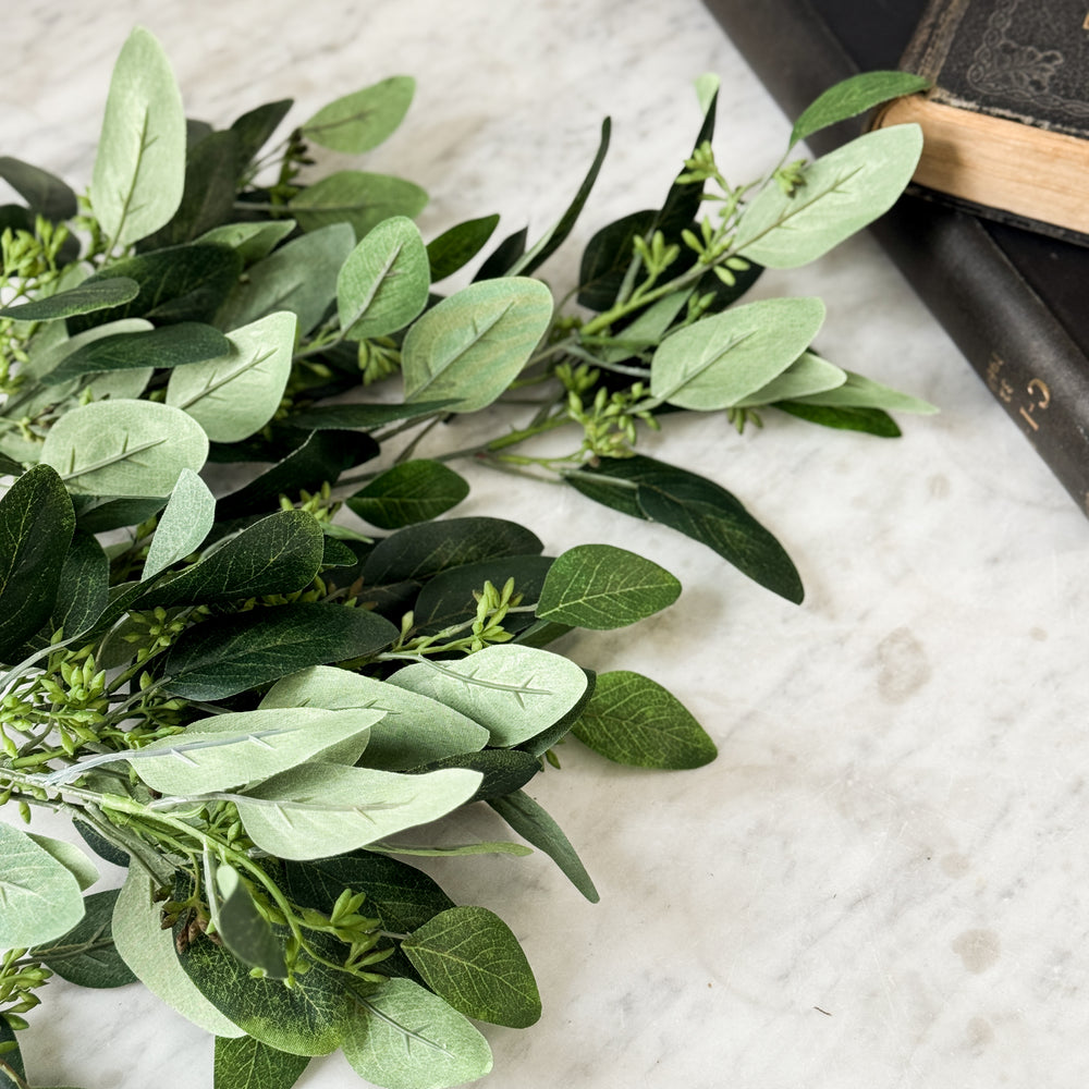 Faux Seeded Eucalyptus.