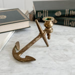 Vintage Brass Anchor Taper Holder