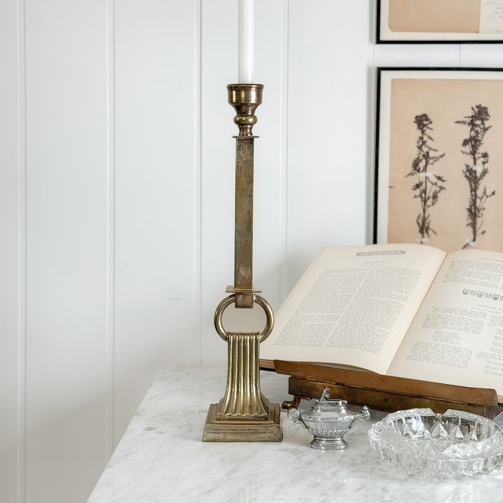 Vintage tall ring taper candleholder.