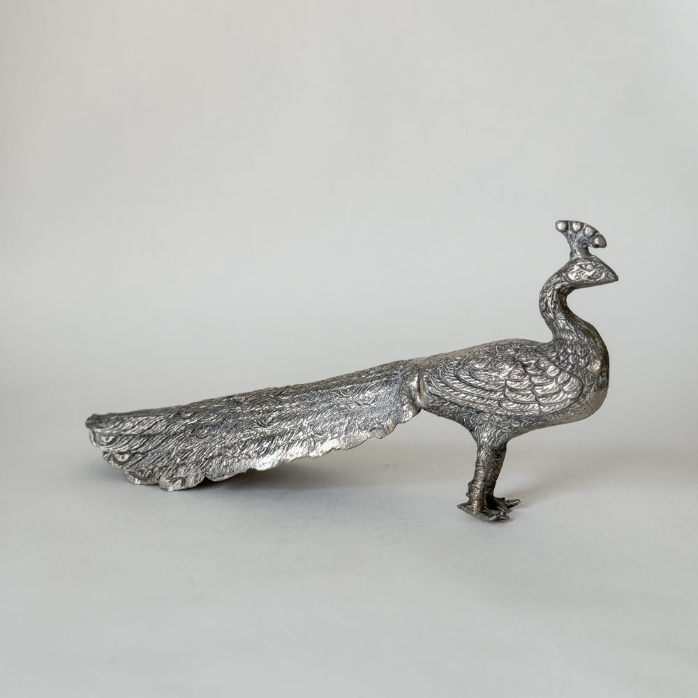 Vintage Silver Peacock.