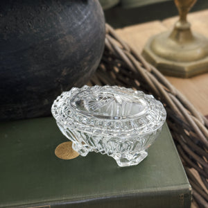 Vintage crystal lidded trinket box