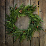 Balsam Fir Wreath with pinecones.