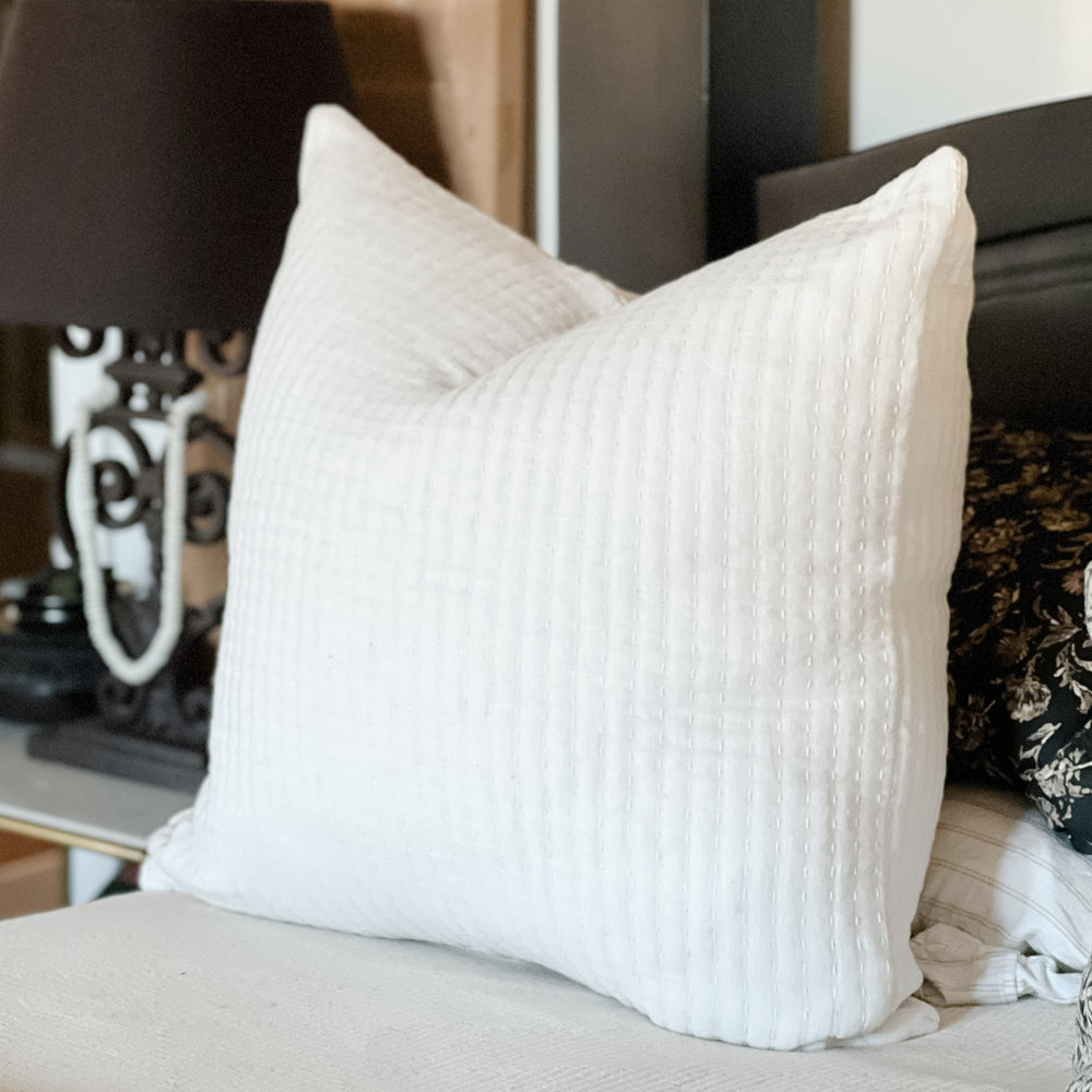 White Cotton Euro Pillow.