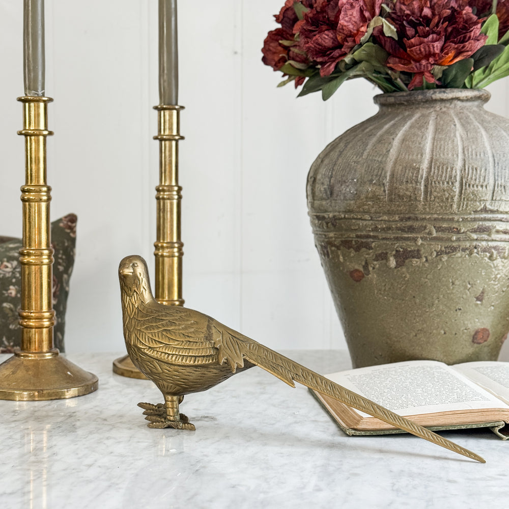 Vintage brass pheasant