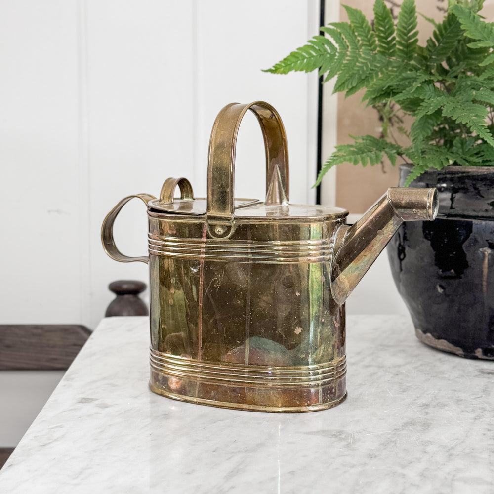 Vintage Brass English Hot Water Can