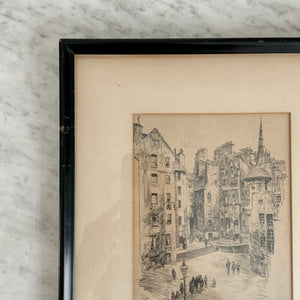Vintage Lady Stairs Edinburgh Print