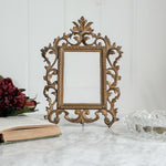 Vintage Brass Floral Scroll Frame
