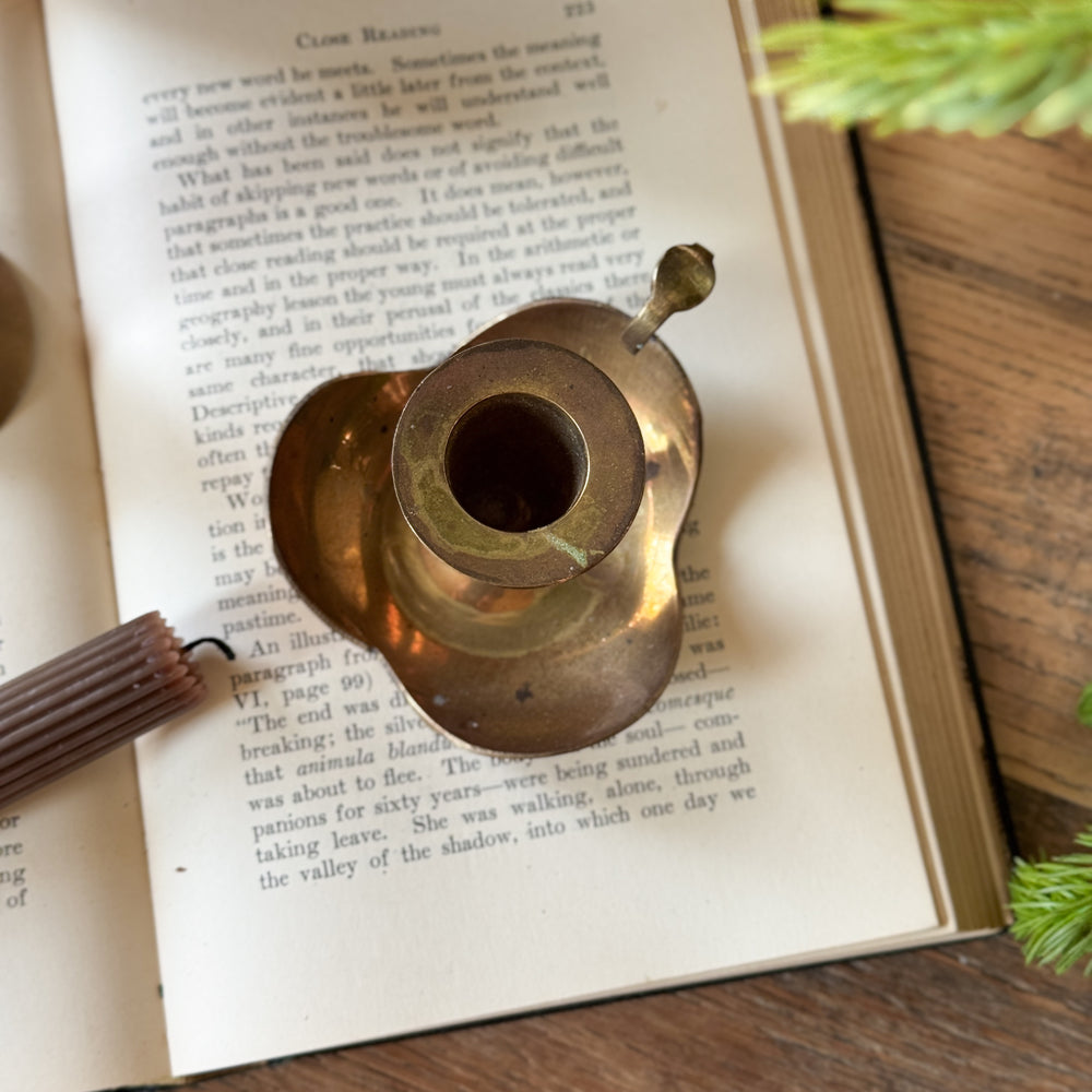 Vintage Brass Hand Held Taper Holder.