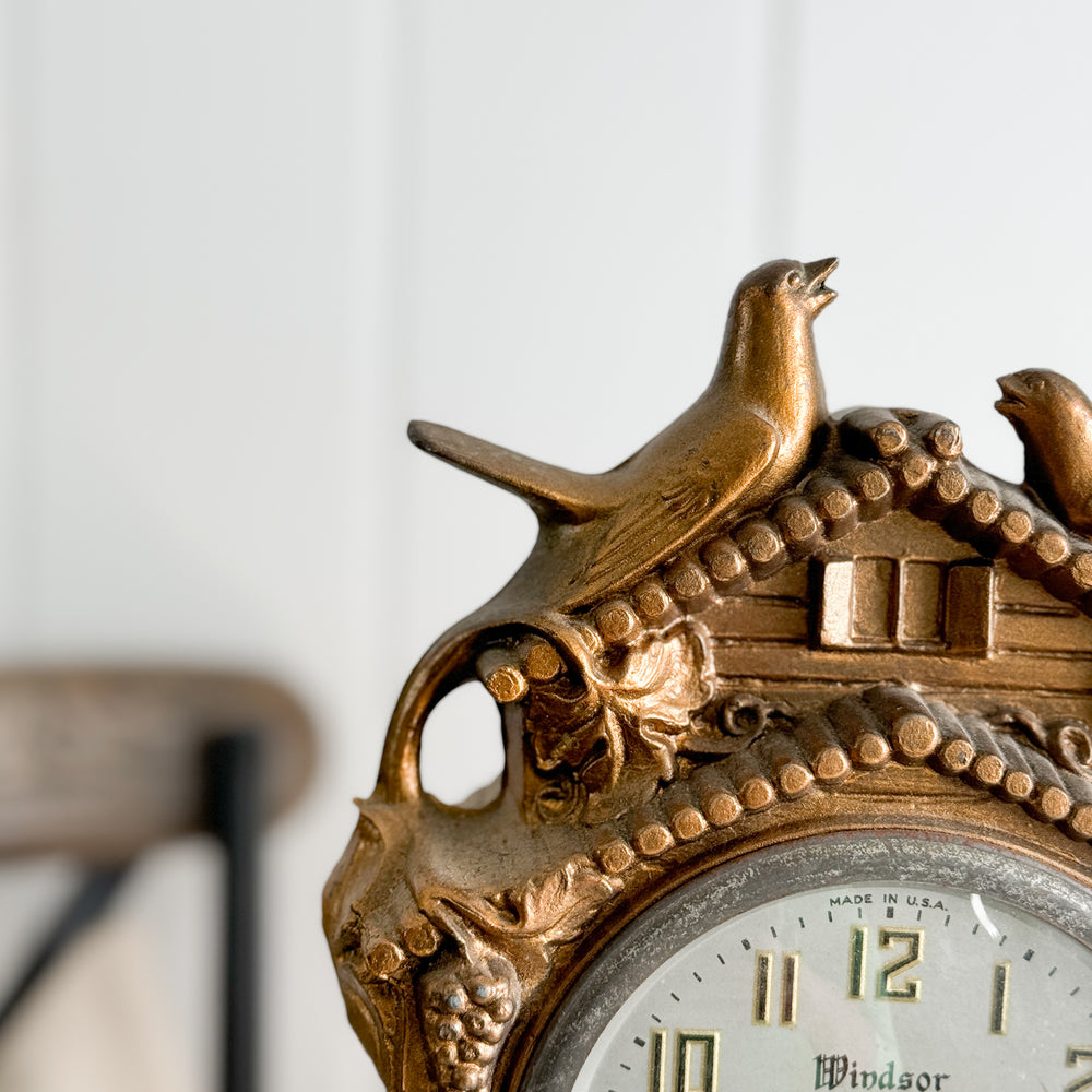 Vintage Bird Mantle Clock.