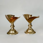 Vintage Brass Tulip Taper Holders.