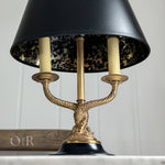 Vintage Black Brass Double Fish Lamp