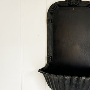 Vintage Black Cast Iron Wall Planter