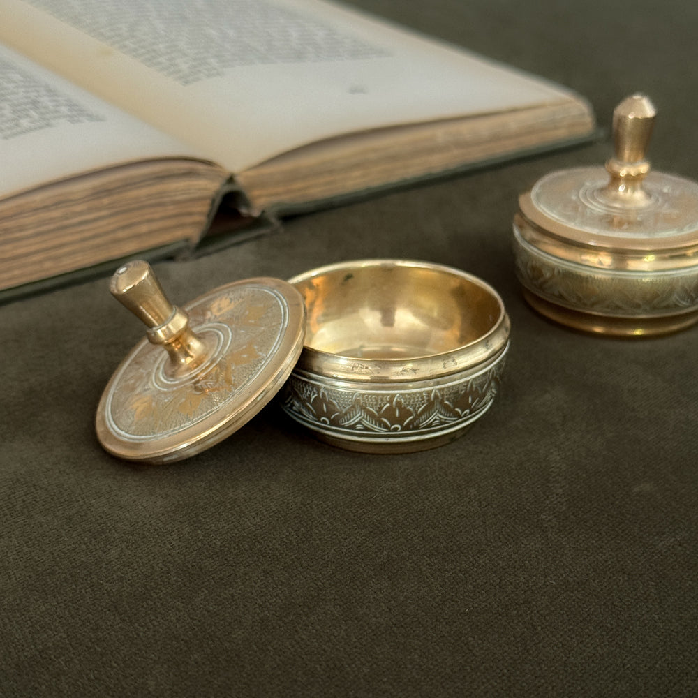 Vintage Brass Pooja Thali Vessels.