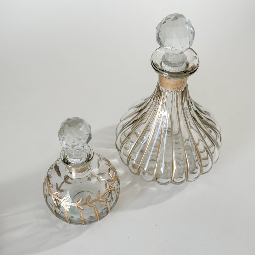 Golden Etched Apothecary Bottles