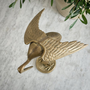 Vintage brass large heron
