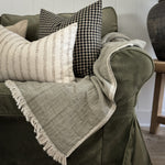 Green Linen Throw.