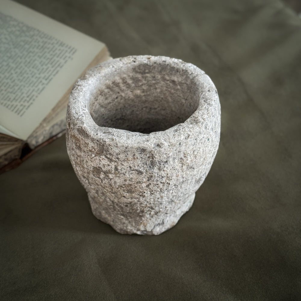 Vintage Carved Stone Bowl III
