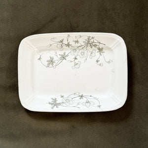 Antique Green Leaf Ironstone Platter