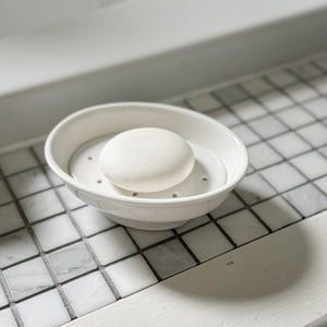 Soap Dish with Strainer.