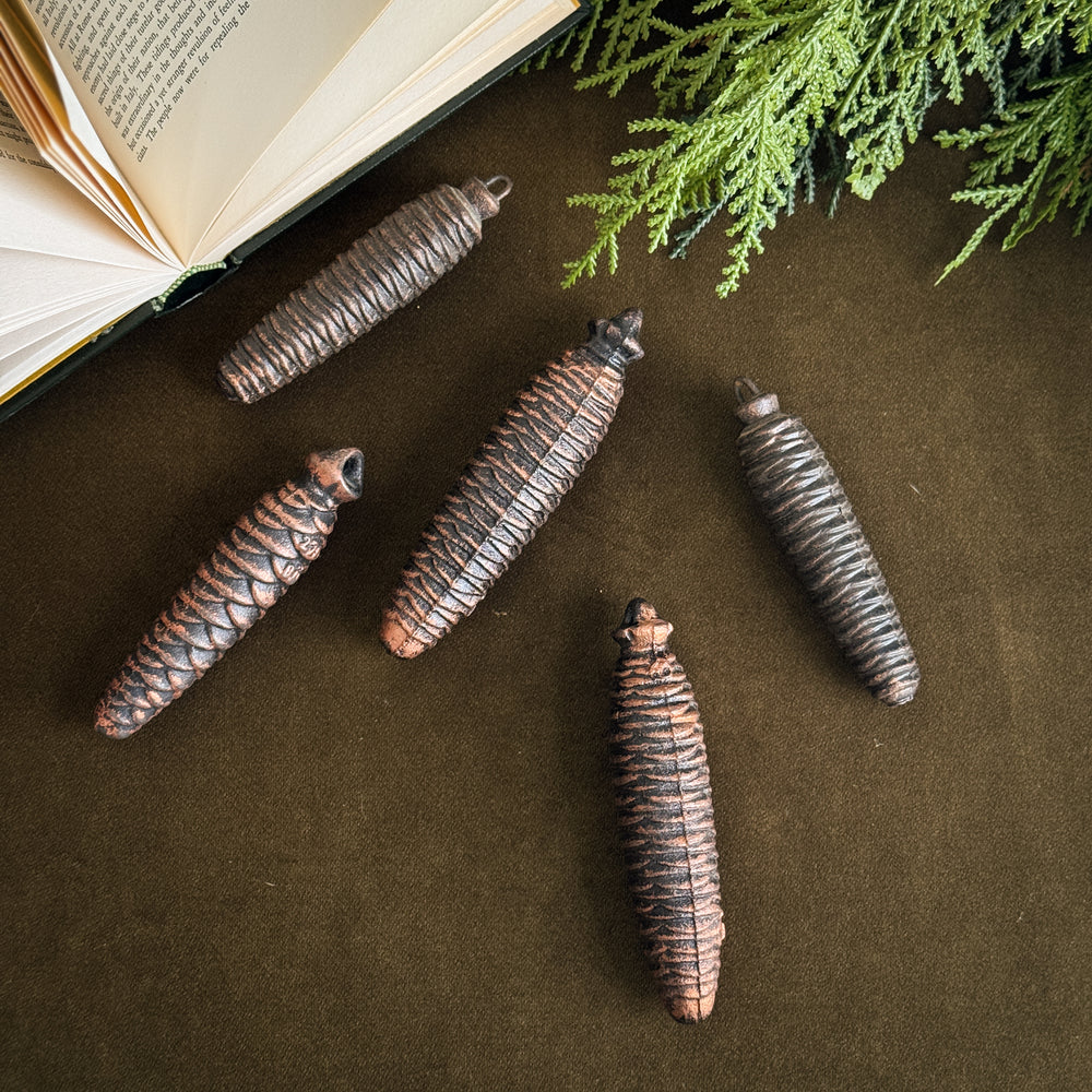 Vintage Pinecone Clock weights
