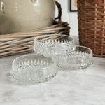 Vintage diamond point glass coaster