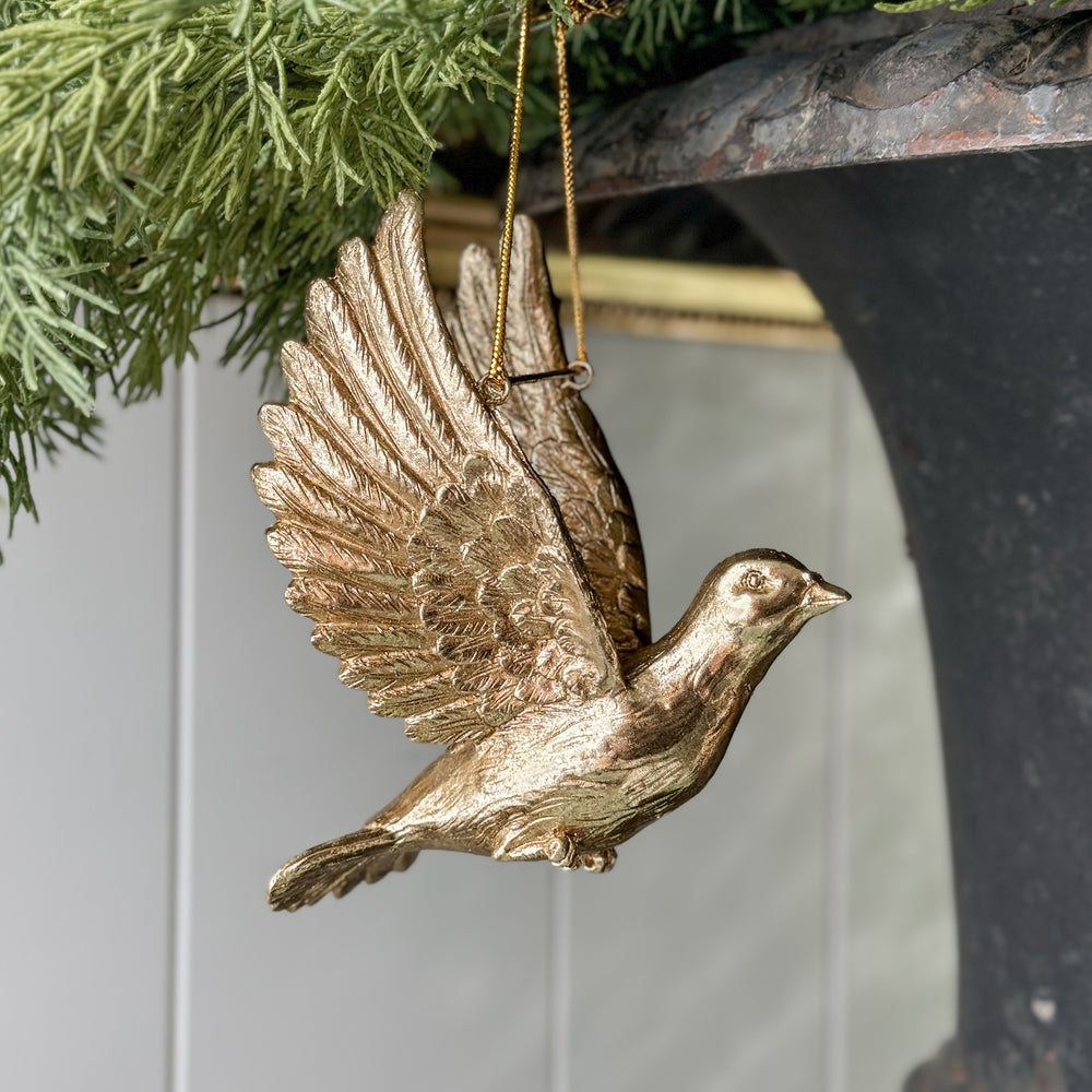 Gold Flying Bird Ornament