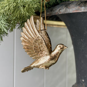 Gold Flying Bird Ornament