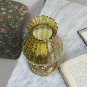 Vintage Olive Green Mid century modern lamp.