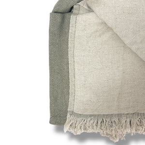 Green Linen Throw.