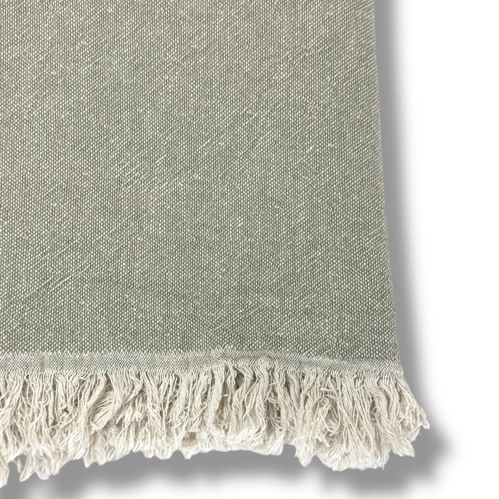Green Linen Throw.