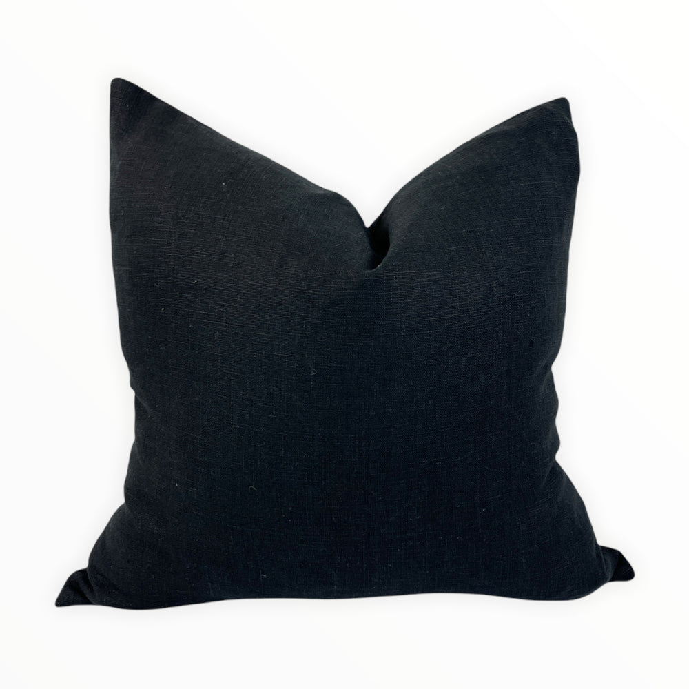 
                
                    Load image into Gallery viewer, Black Linen Pillow Cover- Multiple Sizes*
                
            
