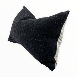 Black Cotton Bombay 16 x 24" Pillow Cover*