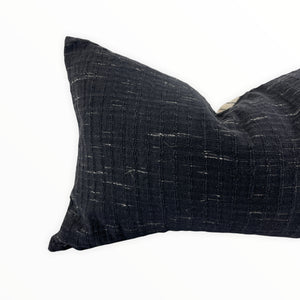 Black Cotton Bombay 16 x 24" Pillow Cover*