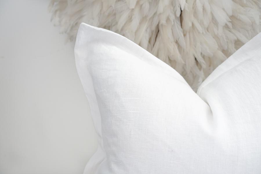 
                
                    Load image into Gallery viewer, White Linen 20&amp;quot; Flange Pillow Cover
                
            